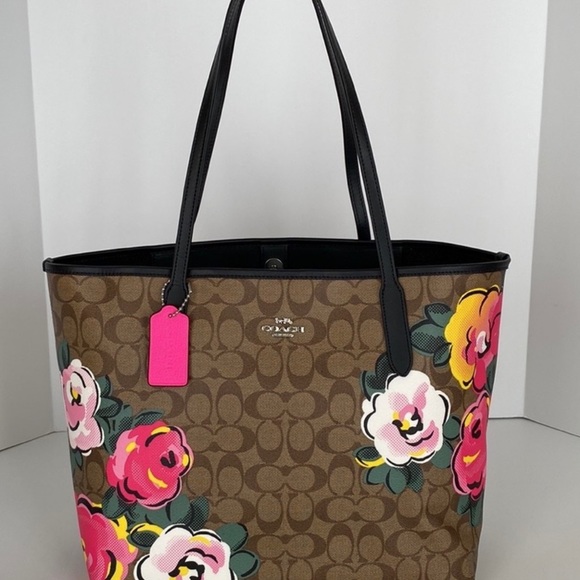 Coach Tote Vintage Rose Print - Picture 5 of 6